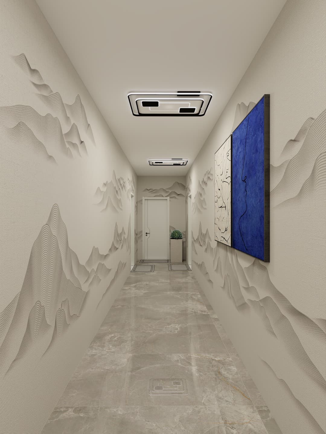 Elegant corridor with premium ceramics